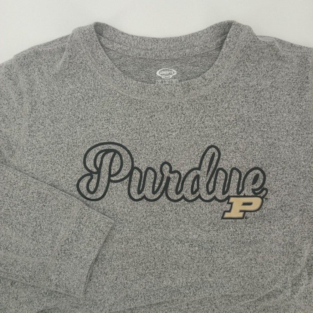 Concepts Sport Purdue Boilermakers Gray Terry cloth L/S High Low Top XL  soft